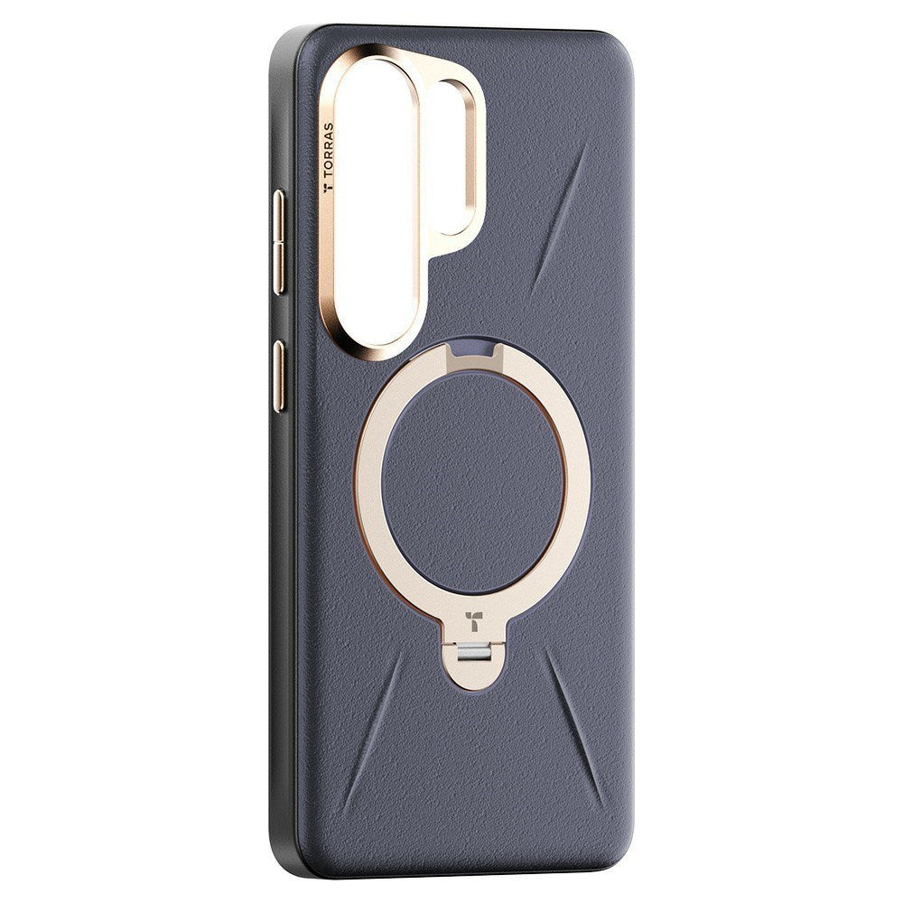 Samsung Galaxy S26 Ultra TORRAS Ostand Q3 VegSkin Kunstskinn Deksel m. Kickstand - MagSafe Kompatibel - Blå