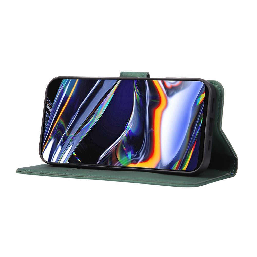 Samsung Galaxy A37 Kunstskinn Flip Deksel med Kortholder - Mørkegrønn