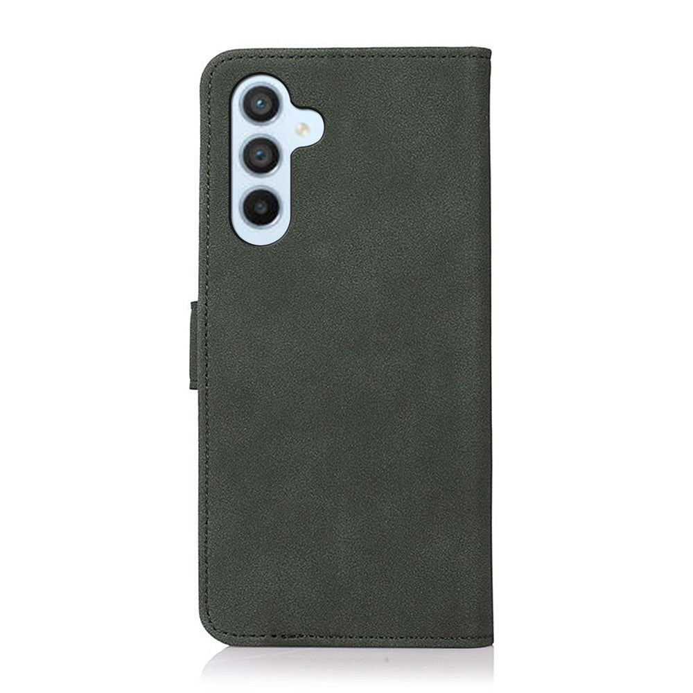 Samsung Galaxy A37 Kunstskinn Flip Deksel med Kortholder - Mørkegrønn