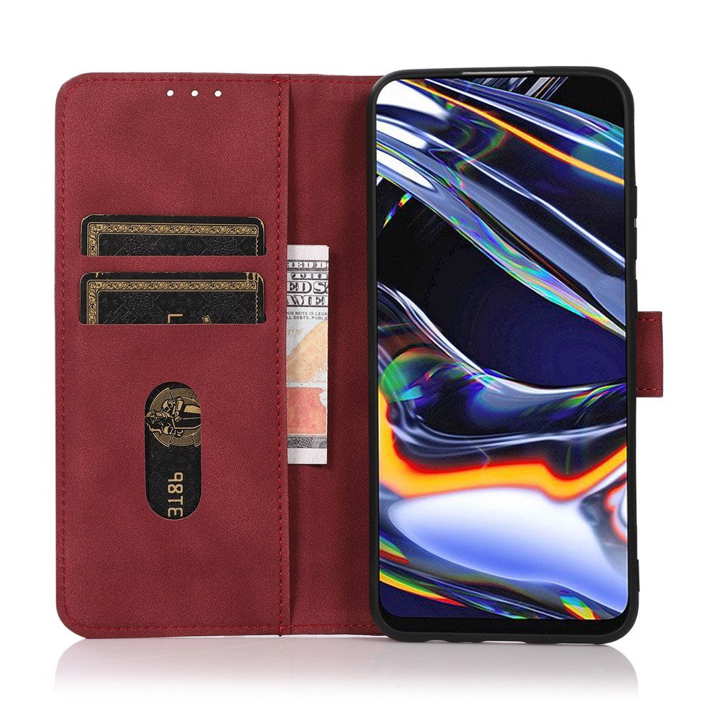 Samsung Galaxy A57 Kunstskinn Flip Deksel med Kortholder - Rød