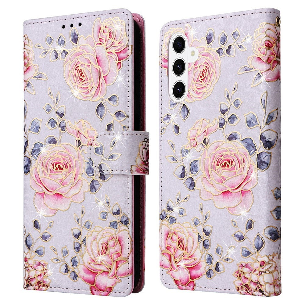 Samsung Galaxy S26 EIDERWOOD Kunstskinn Flip Deksel m. Blomster - Roser