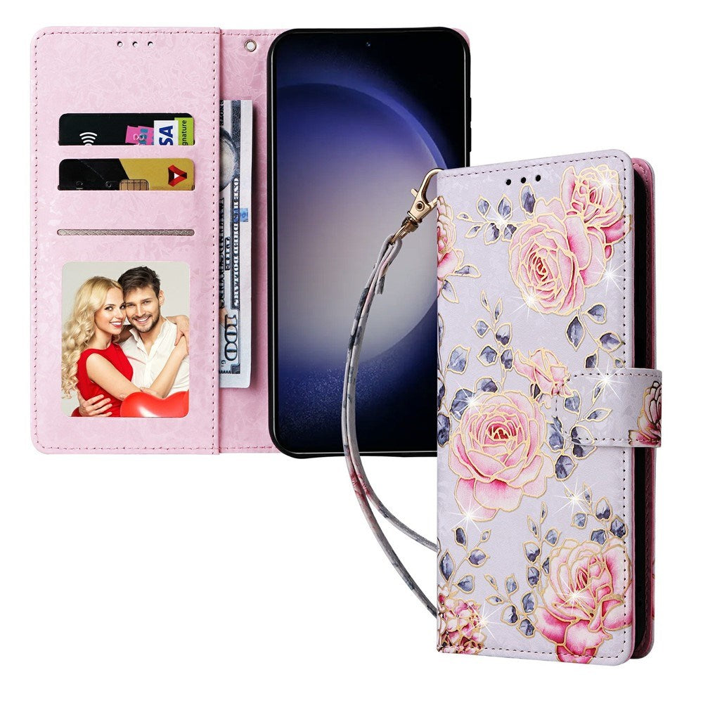 Samsung Galaxy S26 EIDERWOOD Kunstskinn Flip Deksel m. Blomster - Roser