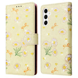 Samsung Galaxy S26 EIDERWOOD Kunstskinn Flip Deksel m. Blomster - Gul Margeritt