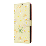 Samsung Galaxy S26 EIDERWOOD Kunstskinn Flip Deksel m. Blomster - Gul Margeritt