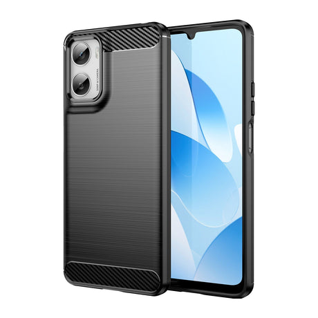 Motorola Moto G06 / G06 Power EIDERWOOD Carbon Fiber Deksel med Skjermbeskyttelse - Svart