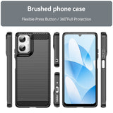 Motorola Moto G06 / G06 Power EIDERWOOD Carbon Fiber Deksel med Skjermbeskyttelse - Svart