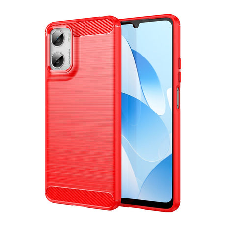 Motorola Moto G06 / G06 Power EIDERWOOD Carbon Fiber Deksel med Skjermbeskyttelse - Rød