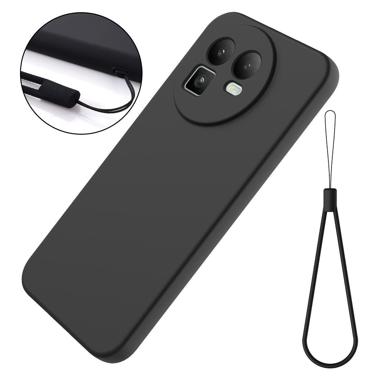 Realme GT 8 EIDERWOOD Silikon Deksel m. Stropp - Svart