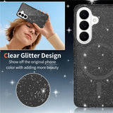 Samsung Galaxy S26 EIDERWOOD Magnetisk Plast Glitter Deksel - MagSafe Kompatibel - Gjennomsiktig / Svart