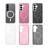Samsung Galaxy S26 EIDERWOOD Magnetisk Plast Glitter Deksel - MagSafe Kompatibel - Gjennomsiktig / Rosa