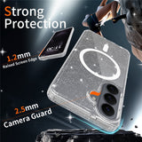 Samsung Galaxy S26 EIDERWOOD Magnetisk Plast Glitter Deksel - MagSafe Kompatibel - Gjennomsiktig