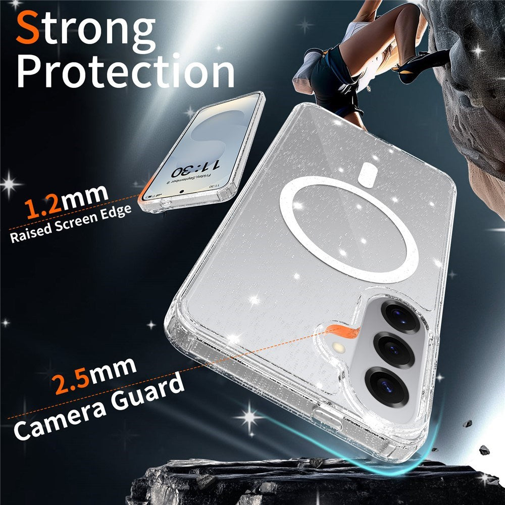 Samsung Galaxy S26+ (Plus) EIDERWOOD Magnetisk Plast Glitter Deksel - MagSafe Kompatibel - Gjennomsiktig