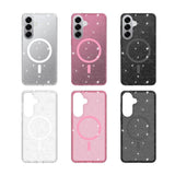 Samsung Galaxy S26+ (Plus) EIDERWOOD Magnetisk Plast Glitter Deksel - MagSafe Kompatibel - Gjennomsiktig / Rosa