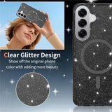 Samsung Galaxy S26+ (Plus) EIDERWOOD Magnetisk Plast Glitter Deksel - MagSafe Kompatibel - Gjennomsiktig / Svart