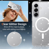 Samsung Galaxy S26+ (Plus) EIDERWOOD Magnetisk Plast Glitter Deksel m. Skjermbeskyttelsesglass – MagSafe Kompatibel – Gjennomsiktig