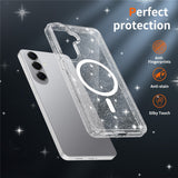 Samsung Galaxy S26+ (Plus) EIDERWOOD Magnetisk Plast Glitter Deksel m. Skjermbeskyttelsesglass – MagSafe Kompatibel – Gjennomsiktig