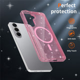 Samsung Galaxy S26+ (Plus) EIDERWOOD Magnetisk Plast Glitter Deksel m. Skjermbeskyttelsesglass – MagSafe Kompatibel – Gjennomsiktig / Rosa