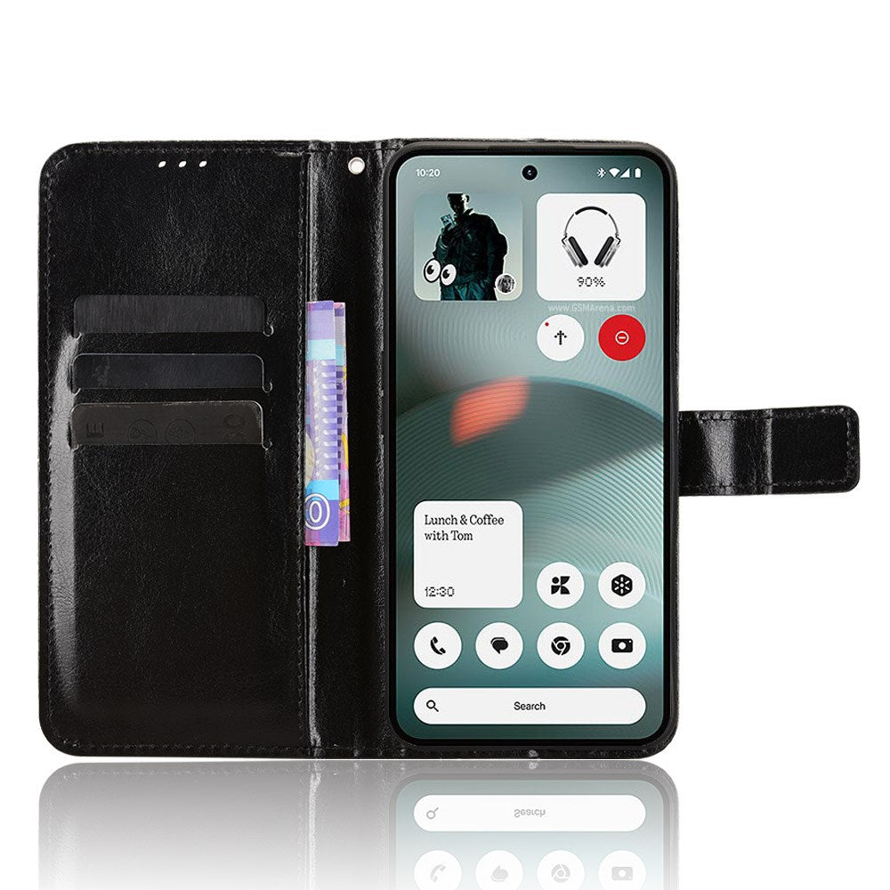 EIDERWOOD Nothing Phone (3a) Lite Kunstskinn Flip Deksel m. Strop - Svart