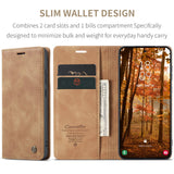 Samsung Galaxy S26 CASEME Kunstskinn Flip Deksel m. Stativfunksjon & Kortholder - Brun