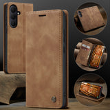 Samsung Galaxy S26 CASEME Kunstskinn Flip Deksel m. Stativfunksjon & Kortholder - Brun