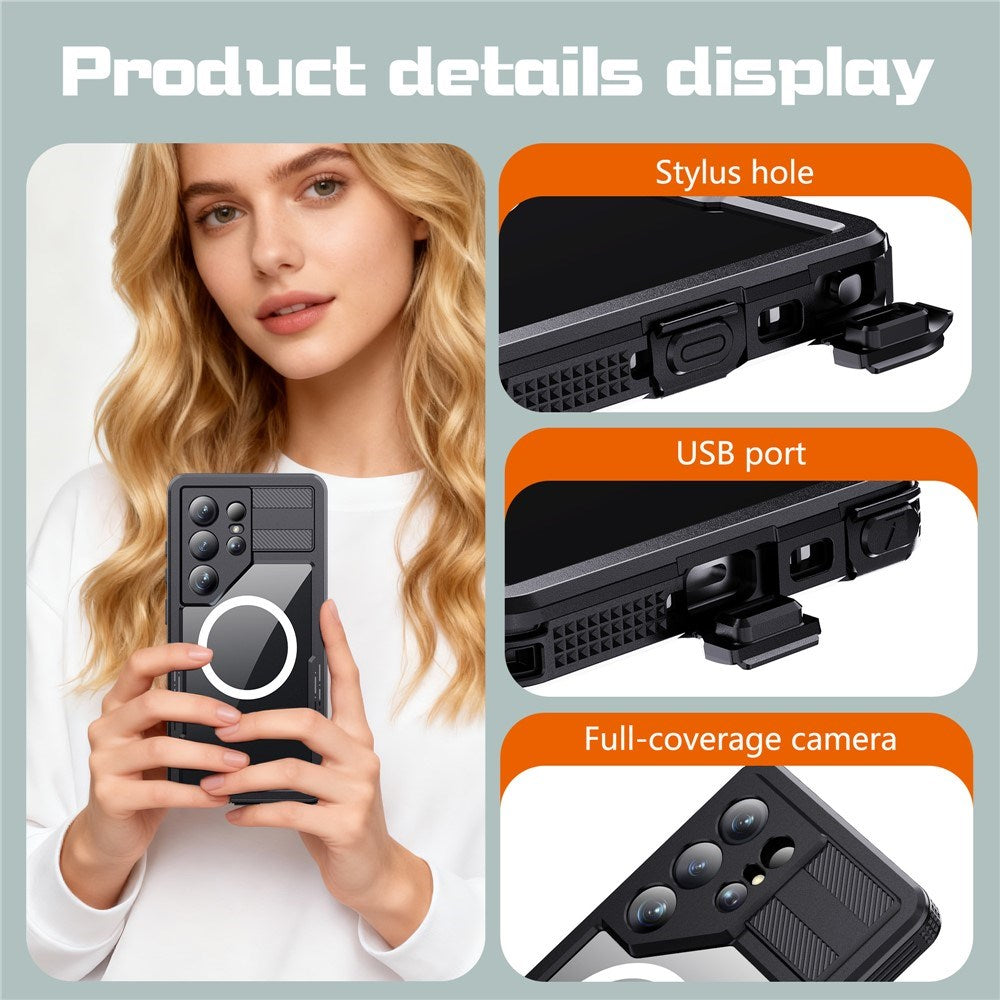 Samsung Galaxy S26 Ultra Redpebber Vanntett Hybrid Plast Deksel – MagSafe Kompatibel – Svart