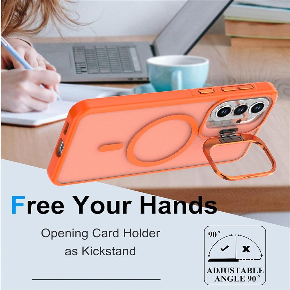 Samsung Galaxy A37 EIDERWOOD Hybrid Deksel med Kickstand – MagSafe Kompatibel – Oransje