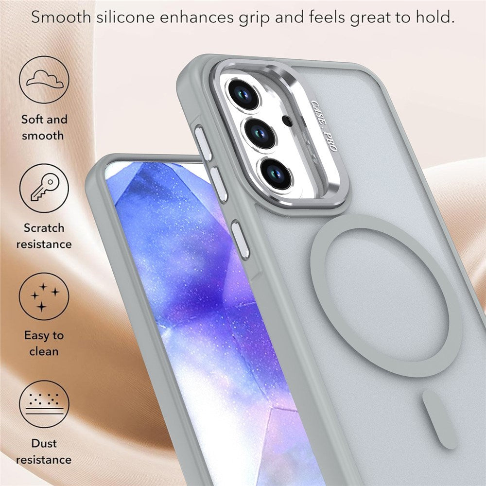 Samsung Galaxy A57 EIDERWOOD Hybrid Deksel med Kickstand – MagSafe Kompatibel – Grå