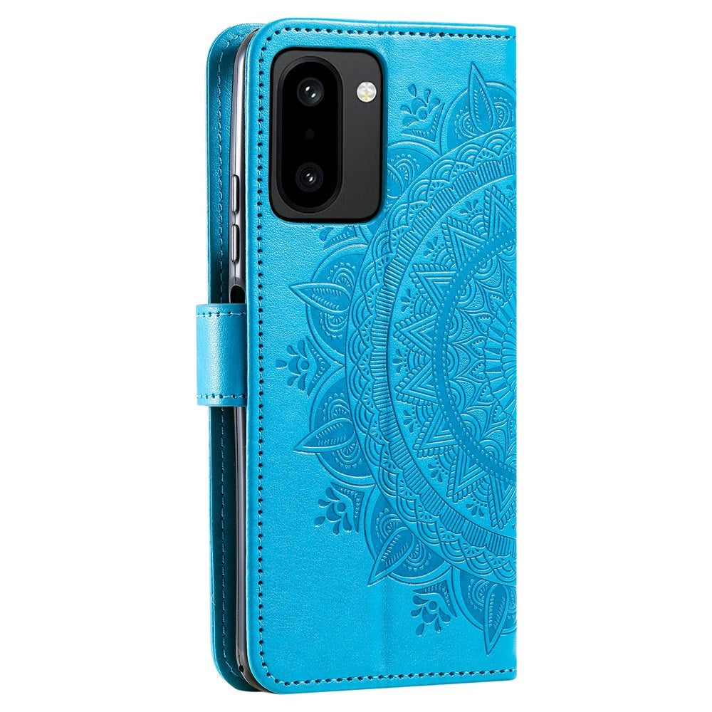 OnePlus 15R EIDERWOOD Kunstskinn Flip Deksel m. Mønster - Blå