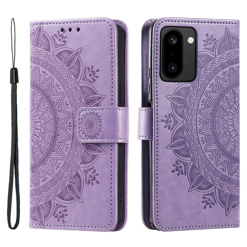 OnePlus 15R EIDERWOOD Kunstskinn Flip Deksel m. Mønster - Lilla