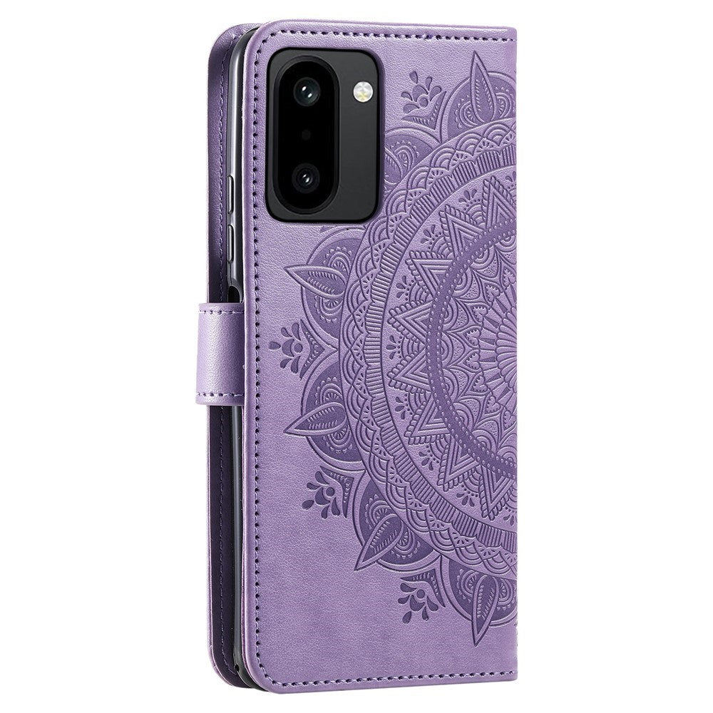OnePlus 15R EIDERWOOD Kunstskinn Flip Deksel m. Mønster - Lilla