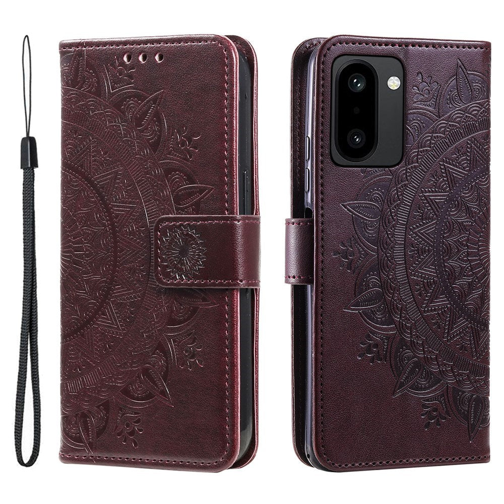 OnePlus 15R EIDERWOOD Kunstskinn Flip Deksel m. Mønster - Brun