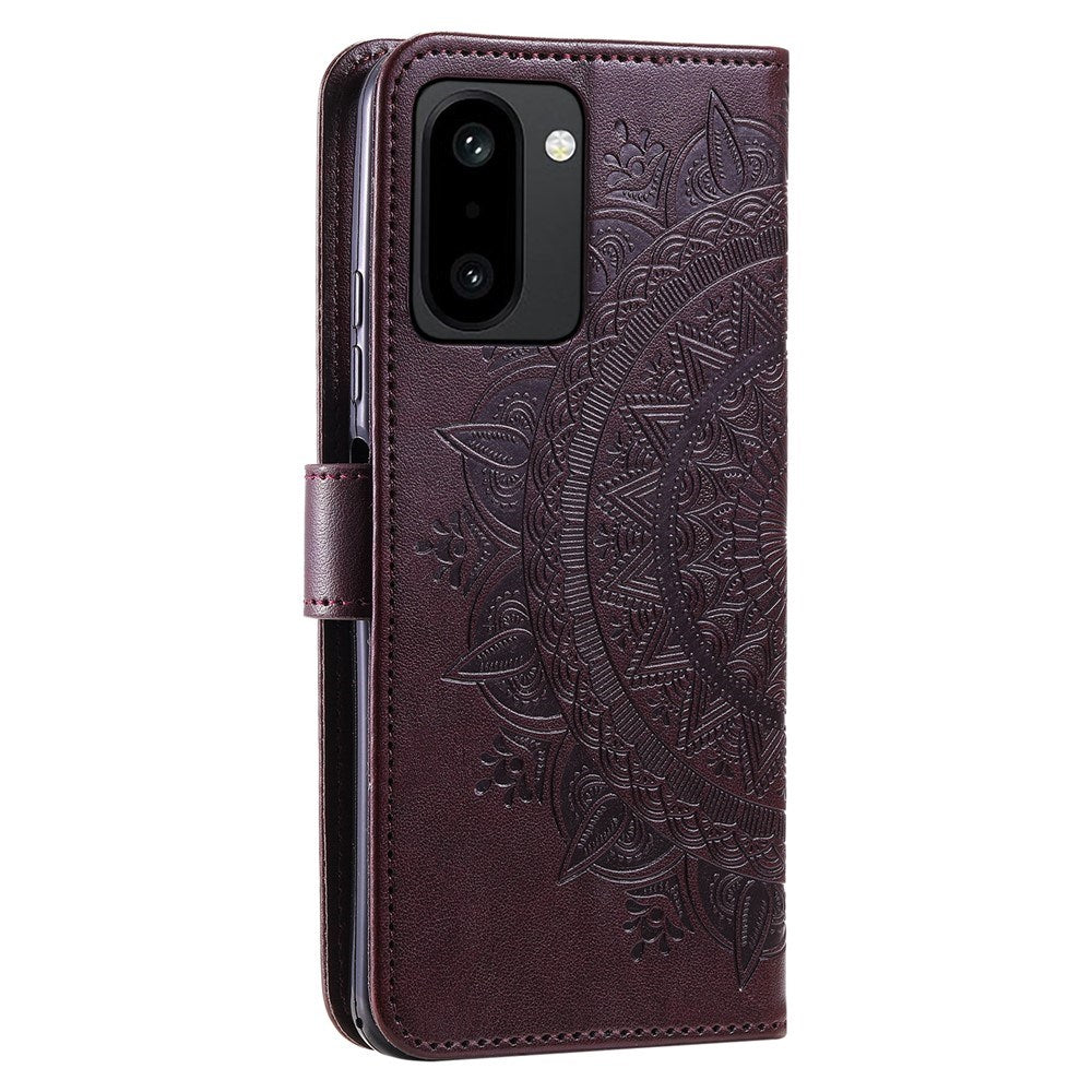 OnePlus 15R EIDERWOOD Kunstskinn Flip Deksel m. Mønster - Brun
