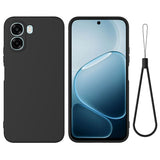 OPPO A6x EIDERWOOD Silikon Deksel med Stropp - Svart