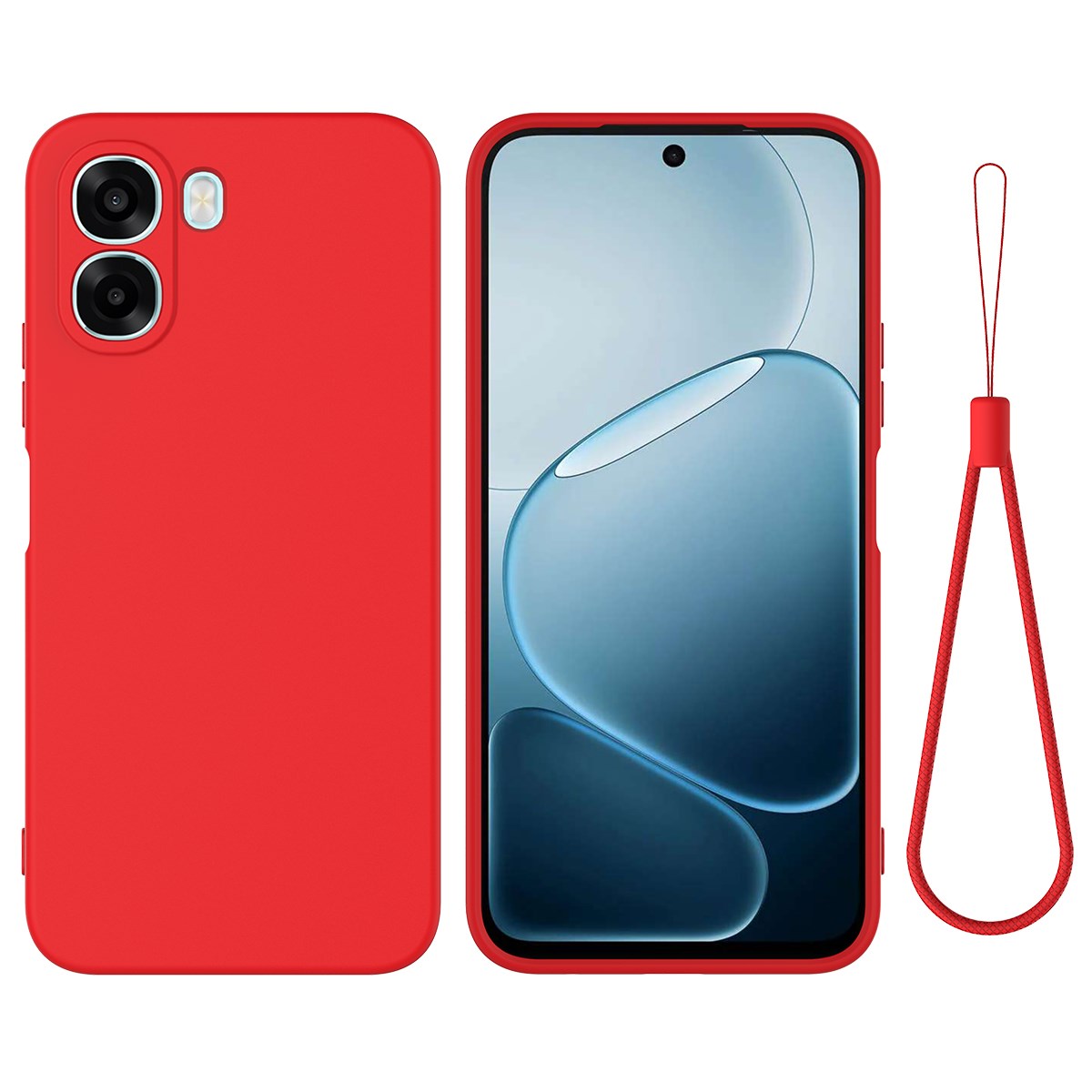 OPPO A6x EIDERWOOD Silikon Deksel med Stropp - Rød