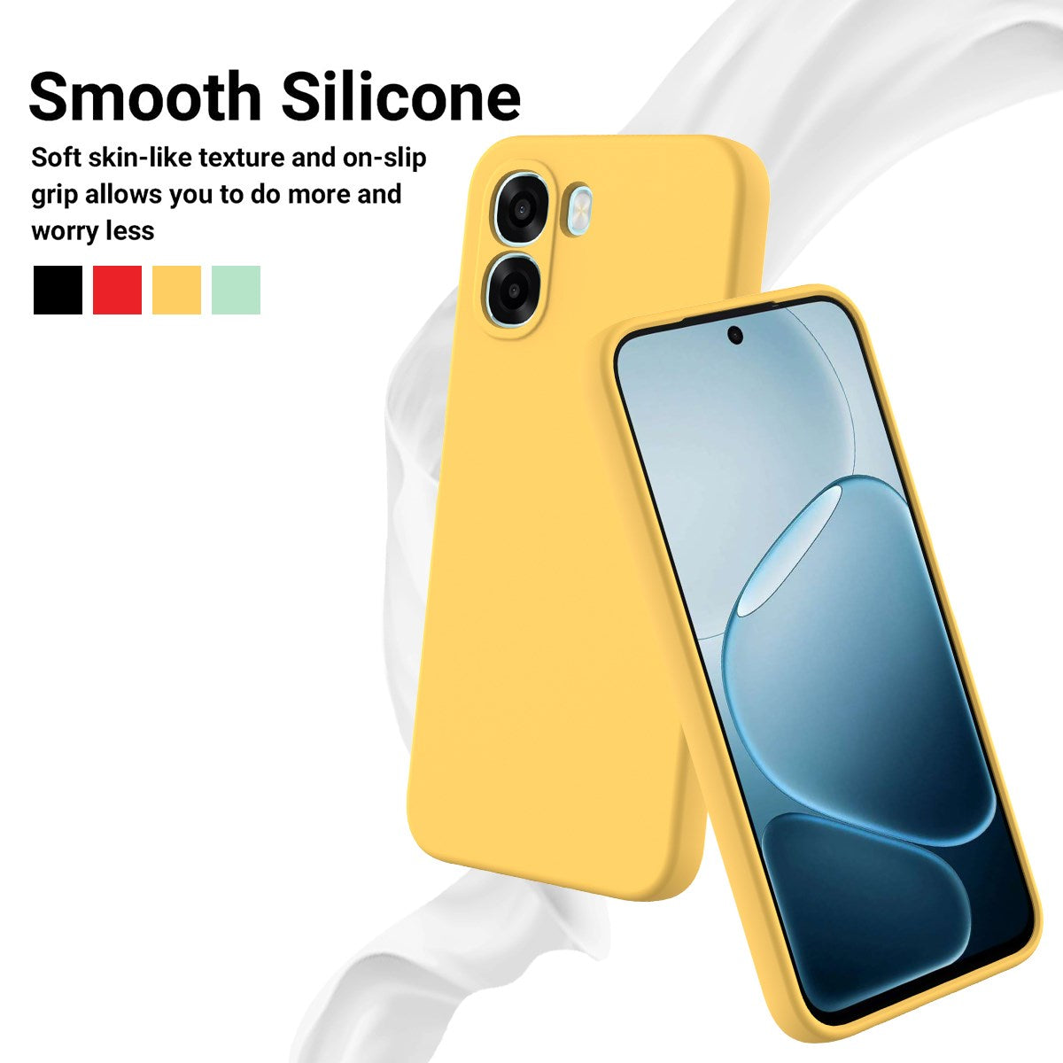 OPPO A6x EIDERWOOD Silikon Deksel med Stropp - Gul