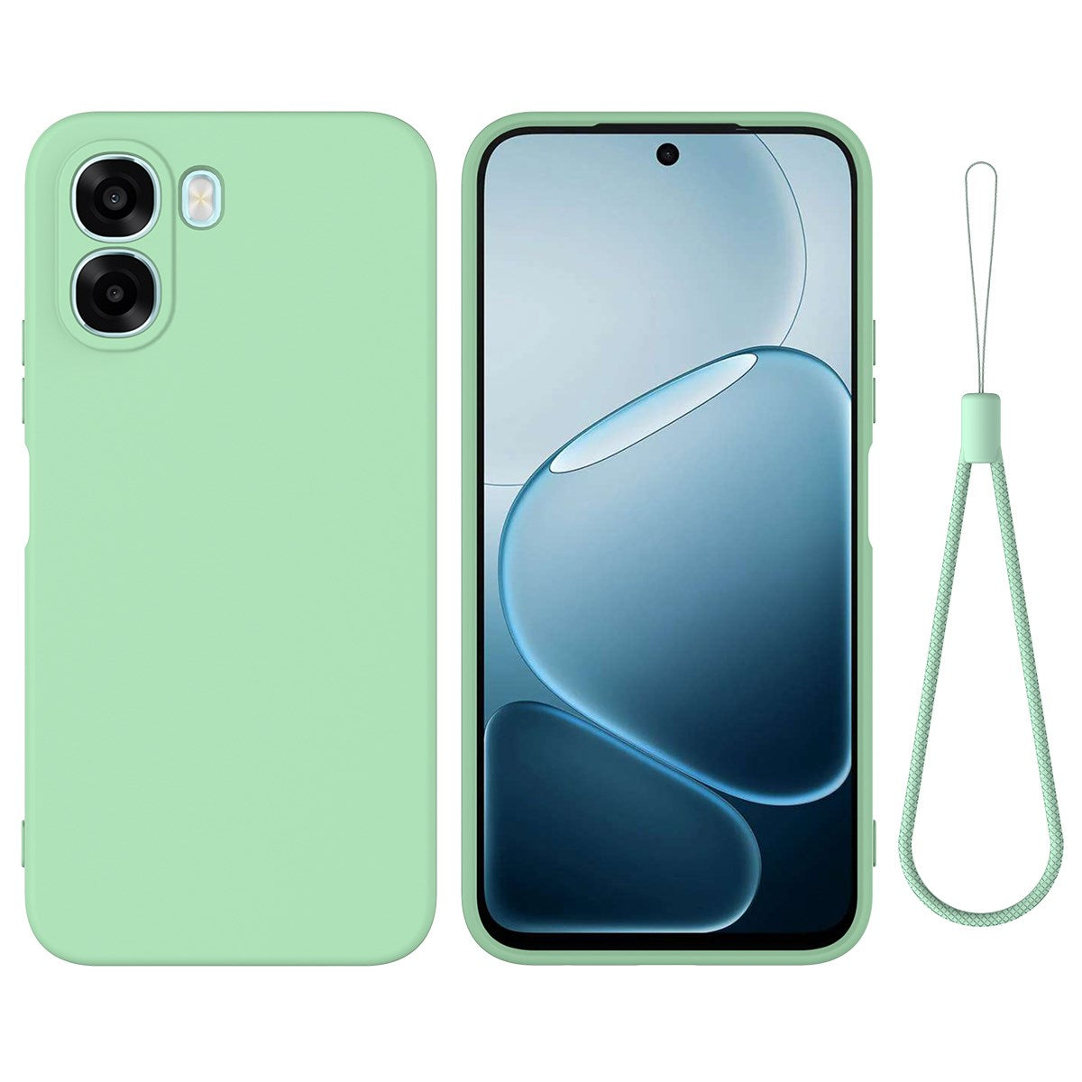 OPPO A6x EIDERWOOD Silikon Deksel med Stropp - Grønn