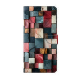 Samsung Galaxy A57 EIDERWOOD Kunstskinn Deksel med Innebygd Kortholder & Stativfunksjon - Fargerike Firkanter