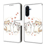 Samsung Galaxy A57 EIDERWOOD Kunstskinn Deksel med Innebygd Kortholder & Stativfunksjon - Katter & Hjerter