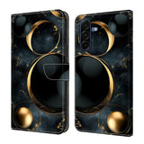 Samsung Galaxy A57 EIDERWOOD Kunstskinn Deksel med Innebygd Kortholder & Stativfunksjon - Gullringer