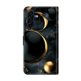 Samsung Galaxy A57 EIDERWOOD Kunstskinn Deksel med Innebygd Kortholder & Stativfunksjon - Gullringer