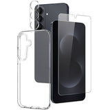 Samsung Galaxy S26 NORTHJO 3-i-1 Beskyttelsessett m. Fleksibelt Plast Deksel / Herdet Skjermbeskyttelsesglass / Kameralinsebeskytterglass - Gjennomsiktig