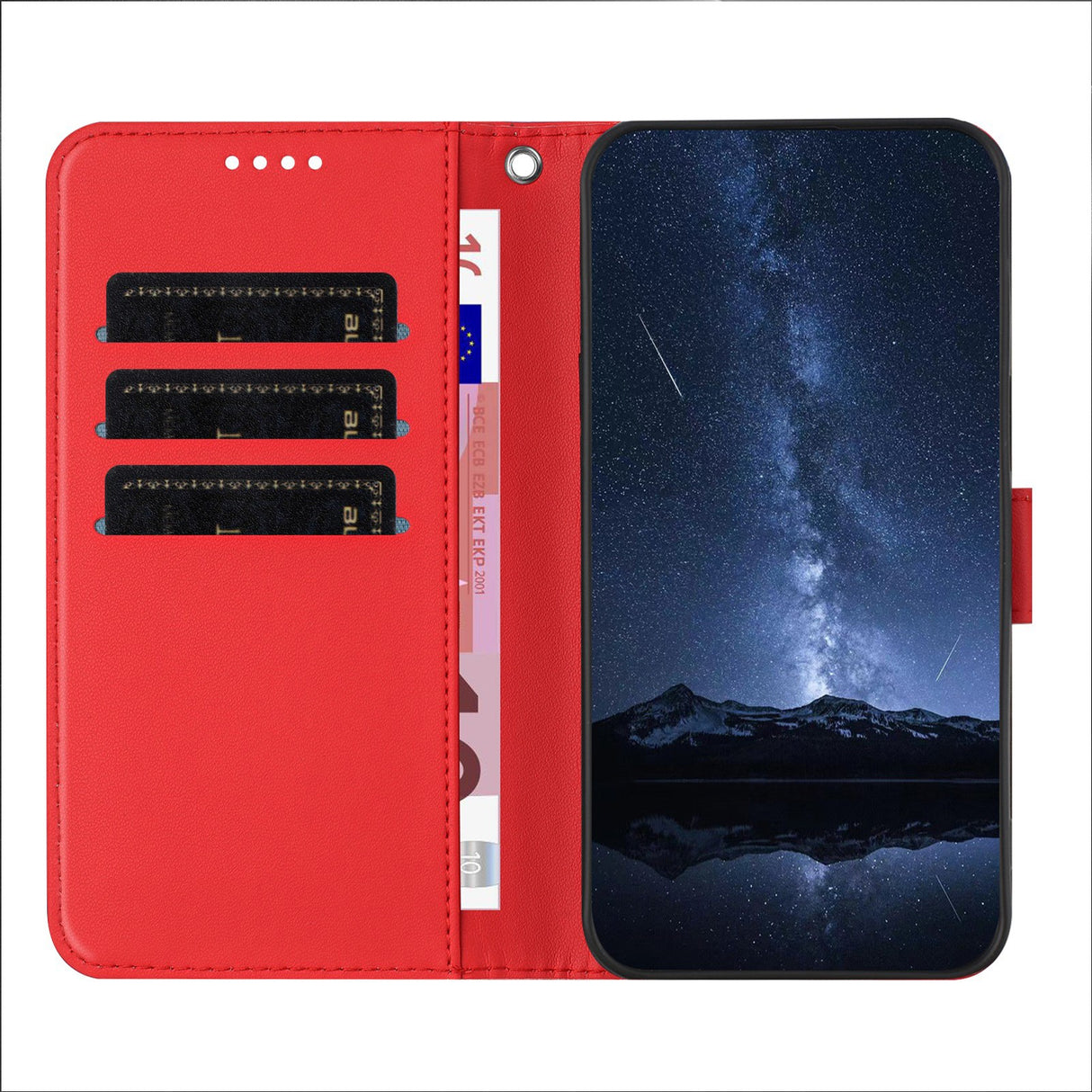 Xiaomi 17 Ultra EIDERWOOD Kunstskinn Flip Deksel m. Kortholder & Stativfunksjon - Rød