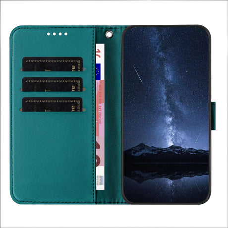 Xiaomi 17 Ultra EIDERWOOD Kunstskinn Flip Deksel m. Kortholder & Stativfunksjon - Grønn