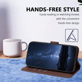 Xiaomi 17 Ultra EIDERWOOD Kunstskinn Flip Deksel m. Kortholder & Stativfunksjon - Brun