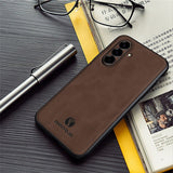 Samsung Galaxy A27 EIDERWOOD Hybrid Deksel med Kunstskinn – Vinrød