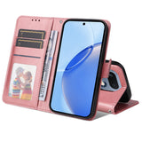 Realme 16 Pro EIDERWOOD Kunstskinn Flip Deksel m. Stropp - Rosa
