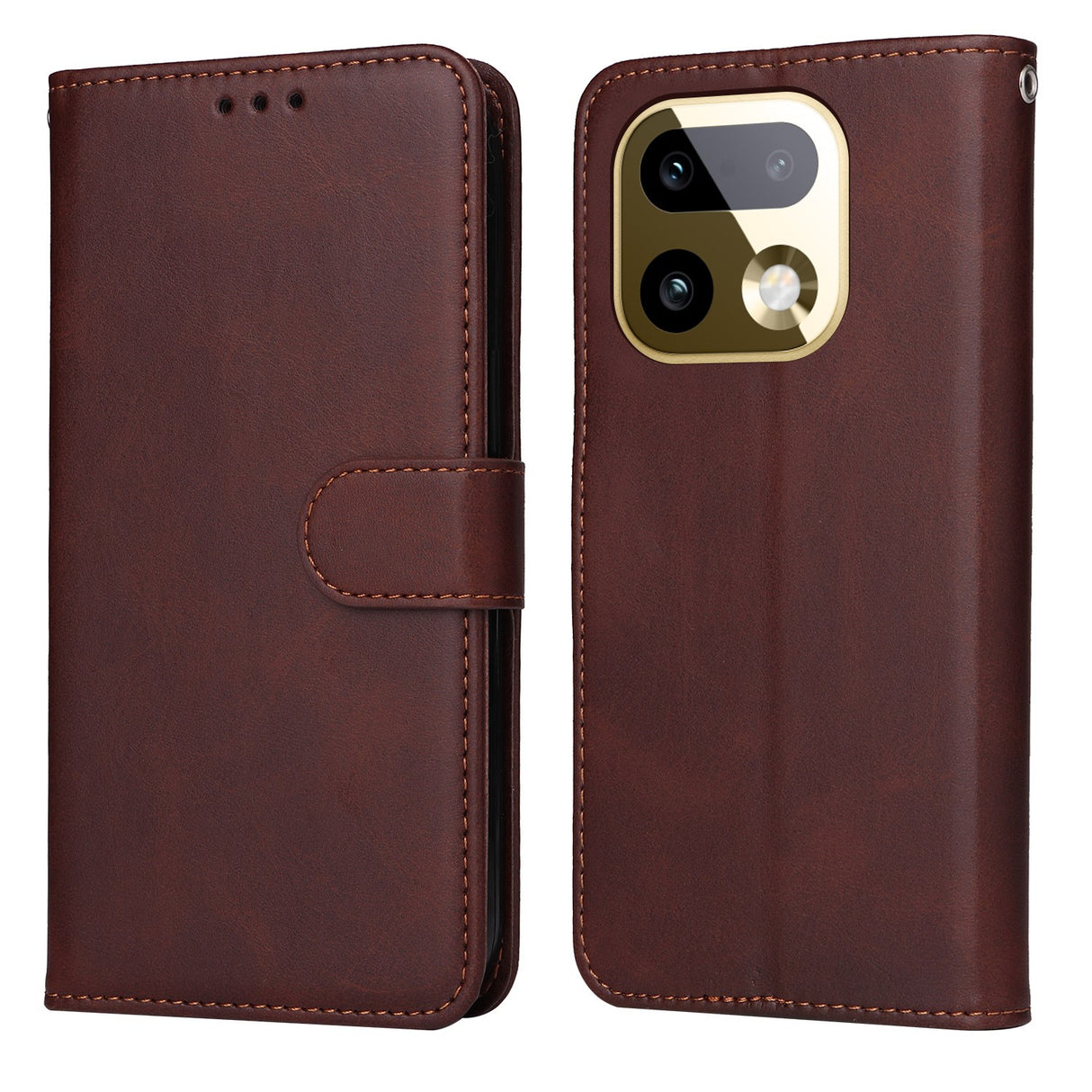Realme 16 Pro+ EIDERWOOD Kunstskinn Flip Deksel m. Stropp - Brun