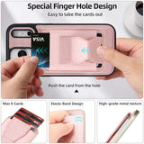 iPhone 17 Pro EIDERWOOD Kunstskinn Bak Deksel m. Kortholder & Stativfunksjon - MagSafe Kompatibel - Rosa
