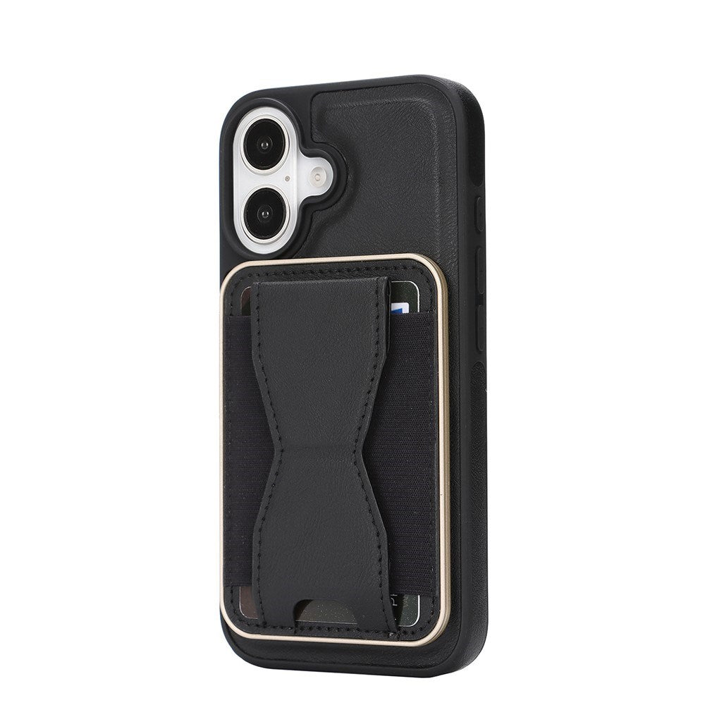 iPhone 17 EIDERWOOD Kunstskinn Bak Deksel m. Kortholder & Stativfunksjon - MagSafe Kompatibel - Svart