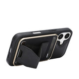 iPhone 17 EIDERWOOD Kunstskinn Bak Deksel m. Kortholder & Stativfunksjon - MagSafe Kompatibel - Svart